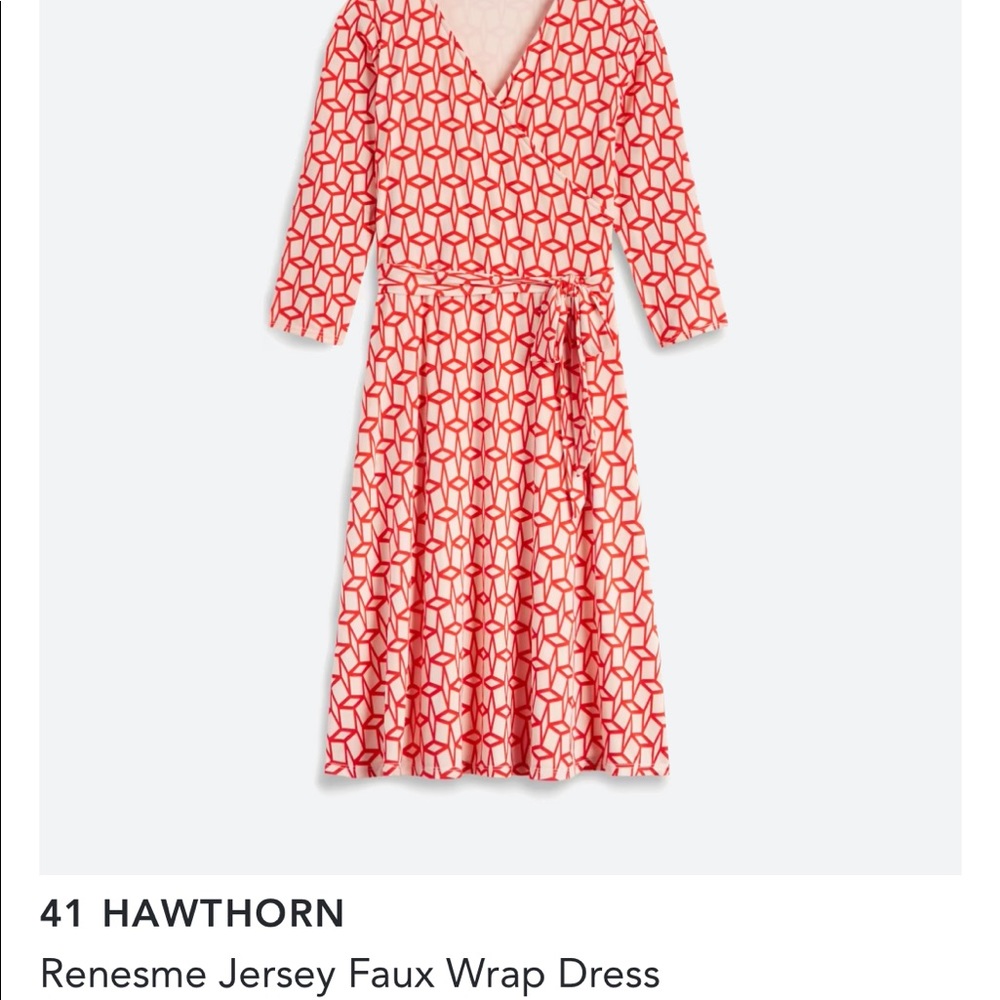 41 Hawthorn Orange Renesme Faux Wrap Belted Dress